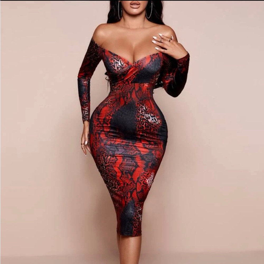 Shein Snakeskin Bodycon Dress